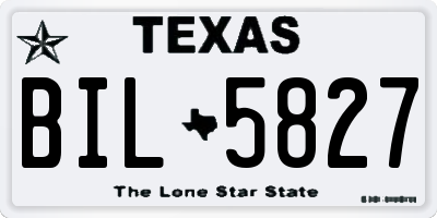TX license plate BIL5827