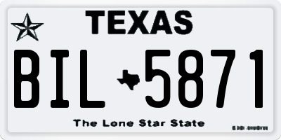TX license plate BIL5871
