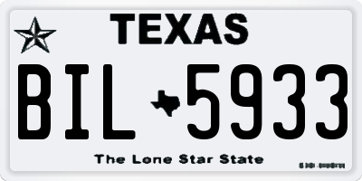 TX license plate BIL5933