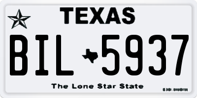 TX license plate BIL5937