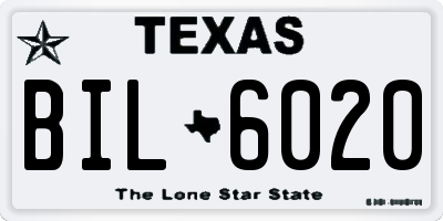 TX license plate BIL6020
