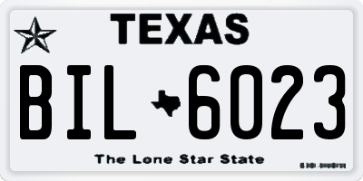 TX license plate BIL6023