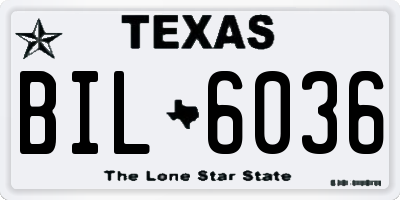TX license plate BIL6036
