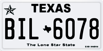 TX license plate BIL6078