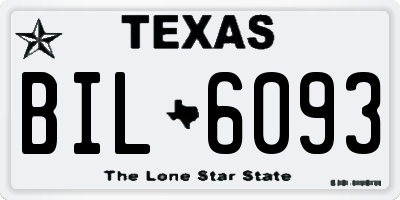 TX license plate BIL6093