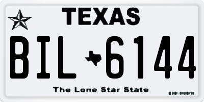 TX license plate BIL6144