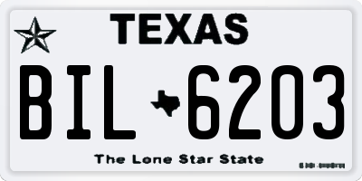 TX license plate BIL6203