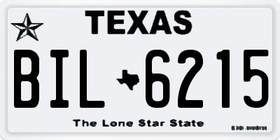 TX license plate BIL6215