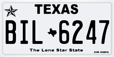 TX license plate BIL6247