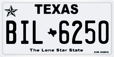 TX license plate BIL6250