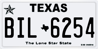 TX license plate BIL6254