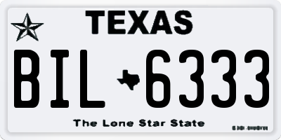 TX license plate BIL6333