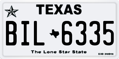 TX license plate BIL6335