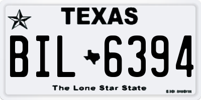 TX license plate BIL6394
