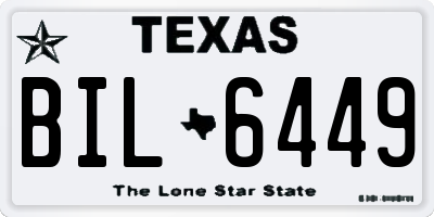 TX license plate BIL6449