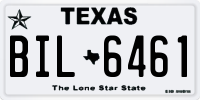 TX license plate BIL6461