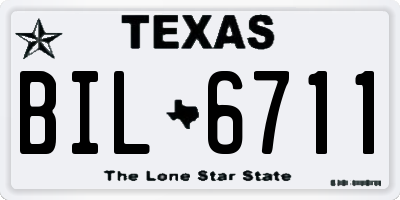 TX license plate BIL6711