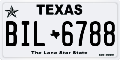 TX license plate BIL6788