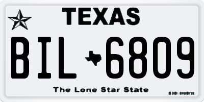 TX license plate BIL6809