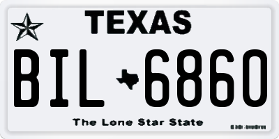 TX license plate BIL6860