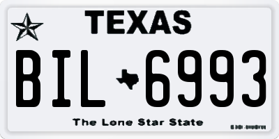 TX license plate BIL6993
