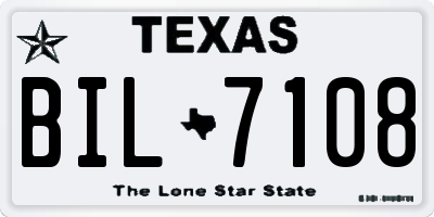 TX license plate BIL7108