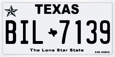 TX license plate BIL7139