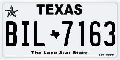 TX license plate BIL7163