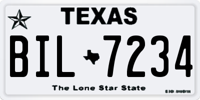TX license plate BIL7234
