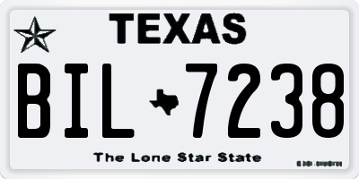 TX license plate BIL7238