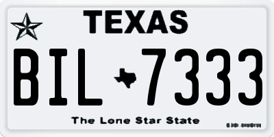 TX license plate BIL7333