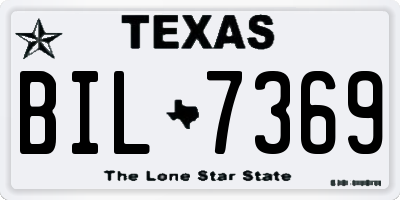 TX license plate BIL7369