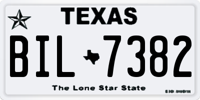 TX license plate BIL7382
