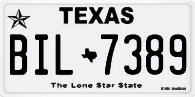 TX license plate BIL7389
