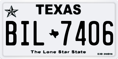 TX license plate BIL7406