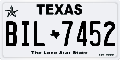 TX license plate BIL7452