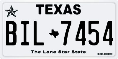 TX license plate BIL7454