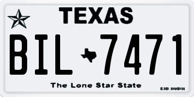 TX license plate BIL7471