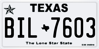 TX license plate BIL7603