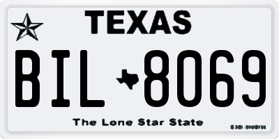 TX license plate BIL8069
