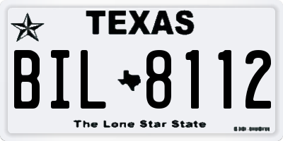 TX license plate BIL8112