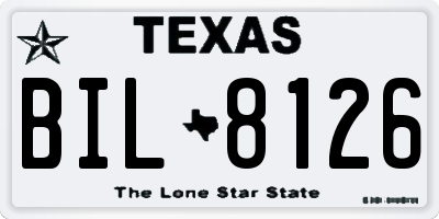 TX license plate BIL8126
