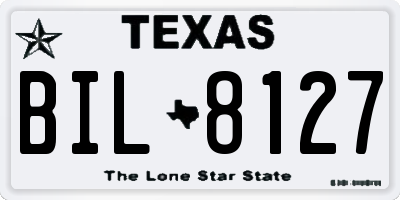 TX license plate BIL8127