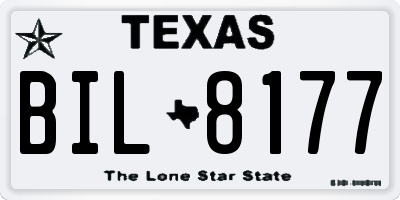 TX license plate BIL8177