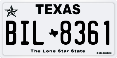 TX license plate BIL8361