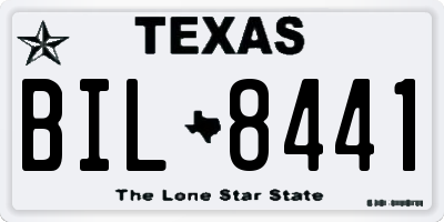 TX license plate BIL8441