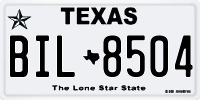TX license plate BIL8504