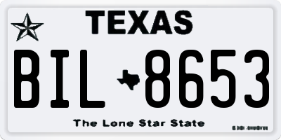 TX license plate BIL8653