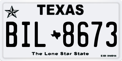 TX license plate BIL8673