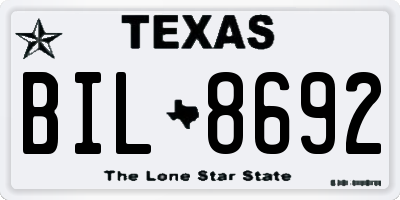 TX license plate BIL8692